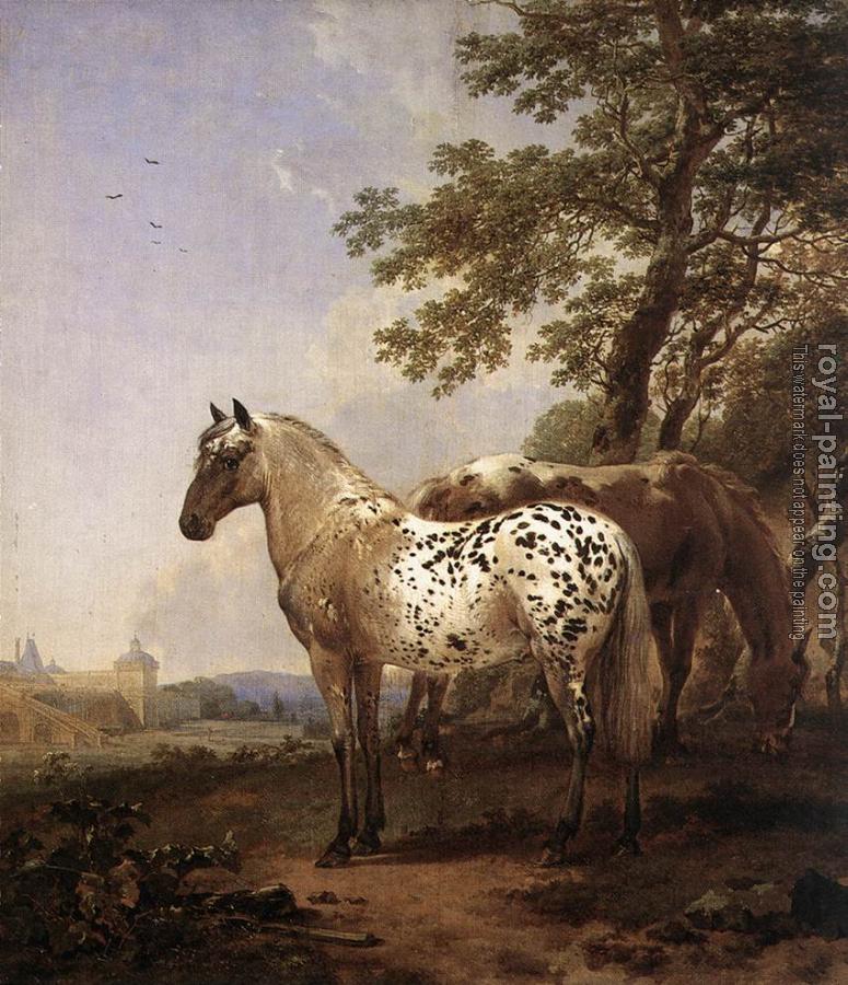 Nicolaes Berchem : Landscape With Two Horses